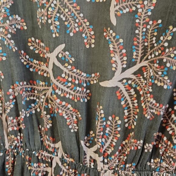 Vintage Charlotte Russe Women's Green Babydoll Top Size Med Crochet Glitter Y2K - Picture 3 of 9